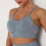 Aurora blue sports bra with straps - Image 4