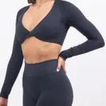 Lina black long sleeve top