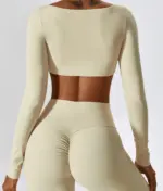 Leila beige long sleeve top - Image 9