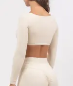 Leila beige long sleeve top - Image 4