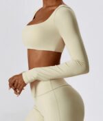 Leila beige long sleeve top - Image 11