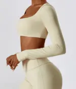 Leila beige long sleeve top - Image 6