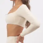 Leila beige long sleeve top