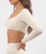 Leila beige long sleeve top