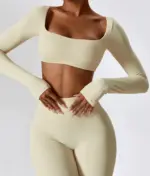 Leila beige long sleeve top - Image 8