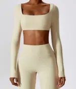 Leila beige long sleeve top - Image 7