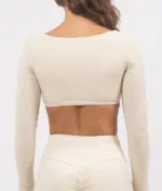 Leila beige long sleeve top - Image 5