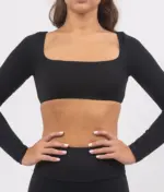Leila black long sleeve top