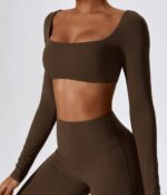 Leila brown long sleeve top - Image 11