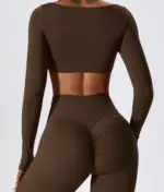 Leila brown long sleeve top - Image 7