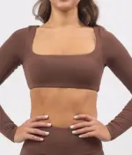 Leila brown long sleeve top