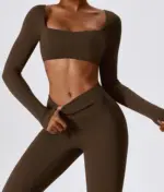 Leila brown long sleeve top - Image 8