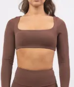 Leila brown long sleeve top - Image 3