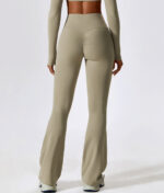 Leila dark beige push up flare leggings - Image 12