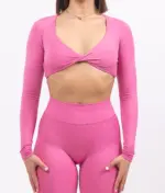 Lina pink long sleeve top - Image 4