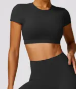 Masha black short sleeve crop top - Image 8