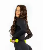 Aurora black fitness top with long sleeves - Image 3