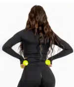 Aurora black fitness top with long sleeves - Image 2