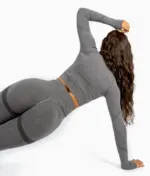 Aurora dark gray fitness top with long sleeves - Image 3