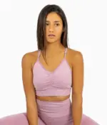Aurora lilac sports bra with straps - Image 3