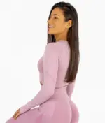 Aurora lilac fitness top with long sleeves - Image 4