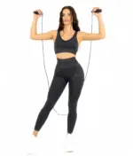 Cozy black matching set shorts + strappy top - Image 5