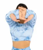 Fiona blue fitness top with long sleeves - Image 3