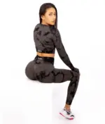 Fiona gray & black matching set with long sleeve top