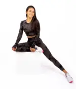 Fiona gray & black matching set with long sleeve top - Image 2