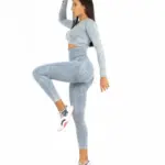 Perfect body blue set with long sleeve top