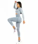 Perfect body blue set with long sleeve top