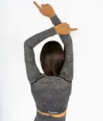 Perfect body dark gray top with long sleeves - Image 2