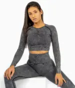 Perfect body dark gray set with long sleeve top - Image 4