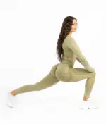 Perfect body navy green long sleeve top set