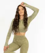 Perfect body navy green top with long sleeves - Image 3