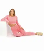 Perfect body pink set with long sleeve top - Image 3