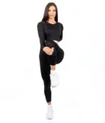 Selena black matching set with long sleeve top - Image 3