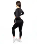 Selena black matching set with long sleeve top