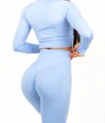Selena blue matching set with long sleeve top - Image 4