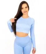 Selena blue long sleeve top
