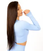 Selena blue long sleeve top - Image 3