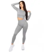 Selena gray matching set with long sleeve top - Image 2