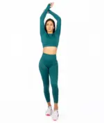 Selena green matching set with long sleeve top - Image 2