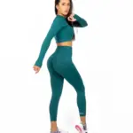 Selena green matching set with long sleeve top