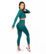 Selena green matching set with long sleeve top
