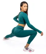 Selena green matching set with long sleeve top - Image 3
