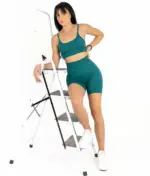 Selena green set of shorts + strapless top - Image 3