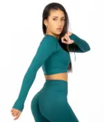 Selena green long sleeve top - Image 3