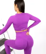 Selena purple matching set with long sleeve top - Image 4