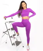 Selena purple matching set with long sleeve top - Image 3